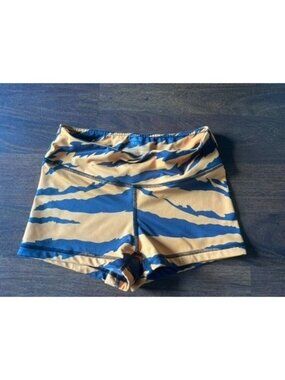 Barbell Cartel Tiger Print Shorts Womens Small High Rise Gym Athletic